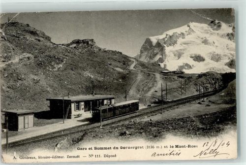 Gornergrat 1904 Gebrauchsspuren Gare et Sommet