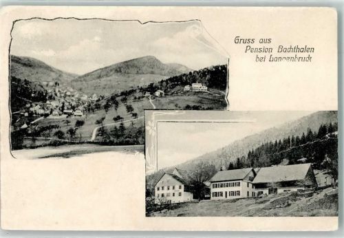 4438 Langenbruck 1904 Gebrauchsspuren Pension Bachthalen