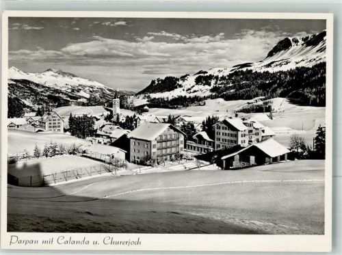 7076 Parpan 1948 Winter Hotel Kirche Calanda Churerjoch