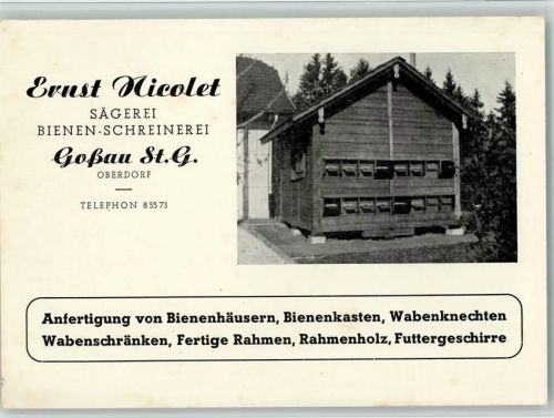 9200 Gossau SG - Bienen Schreinerei Ernst Nocolet - Oberdorf
