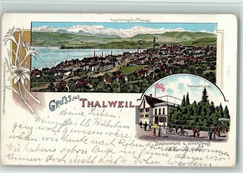 8800 Thalwil 1903 BOAKC Gasthaus zur alten Post Lithographie