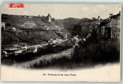 1700 Fribourg Freiburg 1912 - Les deux Ponts