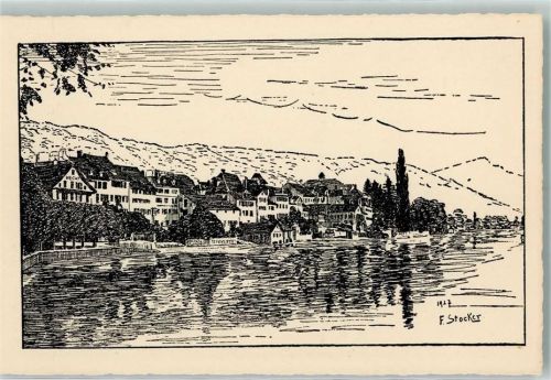 6300 Zug Zugo Radierung Altstadt sign Stocker