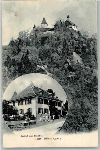8314 Kyburg 1907 Foto AK Schloss Kyburg Gasthaus zum Hirschen