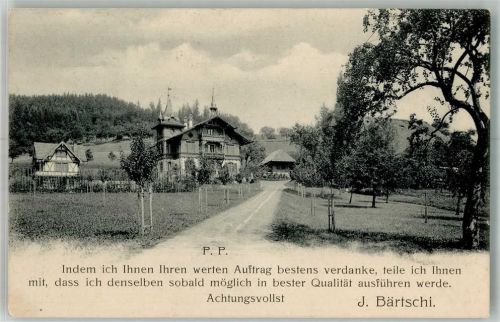 3432 Lützelflüh 1903 Foto AK Baumschule Bärtschi