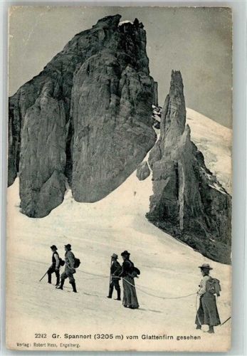 6390 Engelberg Gebrauchsspuren Großer Spannort Winter Bergsteiger