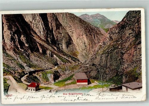 Schöllenen 1909 Foto AK Schöllenen