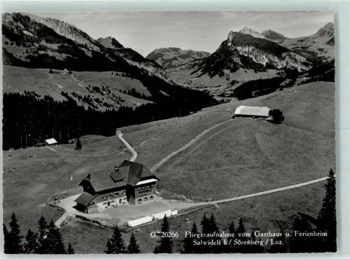 6174 Sörenberg Gebrauchsspuren Fliegeraufnahme Gasthaus Salwideli