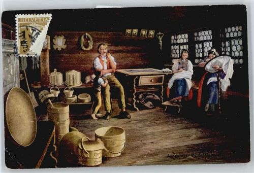 9050 Appenzell Hirschberg - Bauernhaus, Trachten, Stickerinnen AKU2