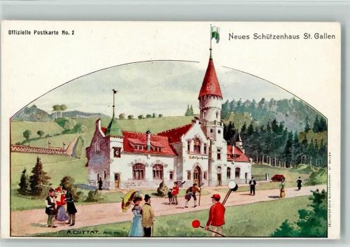9000 St. Gallen S. Gallo - Schützenfest 1904 Schützenhaus sign. A Cuttat Nr. 2