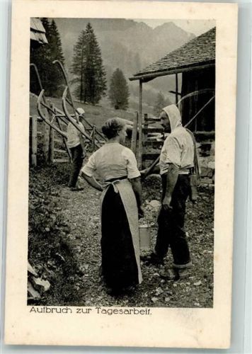 Aufbruch zur Tagesarbeit Schweizer Heimatschutz Serie XXIII. Motiv Schweiz