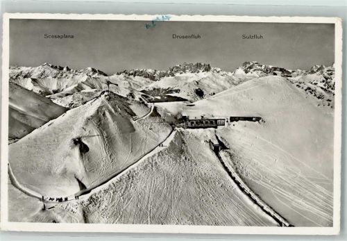 Parsenn - Fliegeraufnahme Station Weissfluhjoch Winter