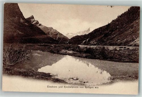 7435 Splügen 1905 Foto AK Einshorn Kirchalphorn