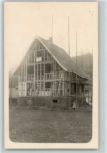 1937 - Kupp Haus Holzhaus im Rohbau 1937 AK