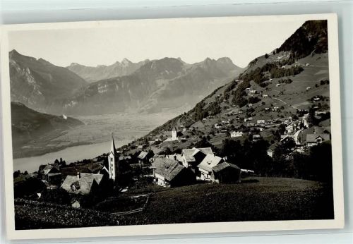 8873 Amden - Am Walensee Blick auf Linthebene und Glarneralpen