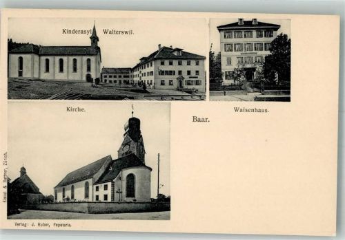 6340 Baar Foto AK Kinderheim Kirche