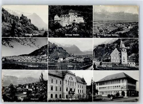 9490 Vaduz - Rotes Haus Landesbank Villenviertel Regierungsgebäude