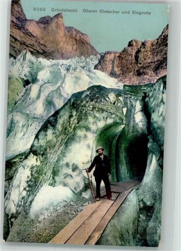 Grindelwald Foto AK Höhle Eisgrotte Oberer Gletscher