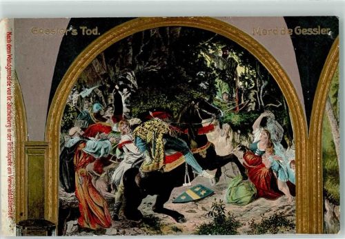 Gesslers Tod Wilhelm Tell Motiv Schweiz Prägedruck