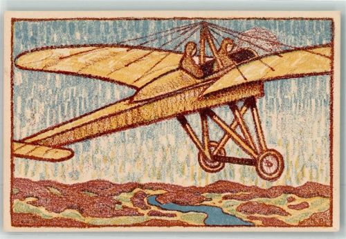 5000 Aarau Lithographie / Künstlerkarte Fluggerät Sammlung für die Militär-Aviatik Nr. 2 sign.MB