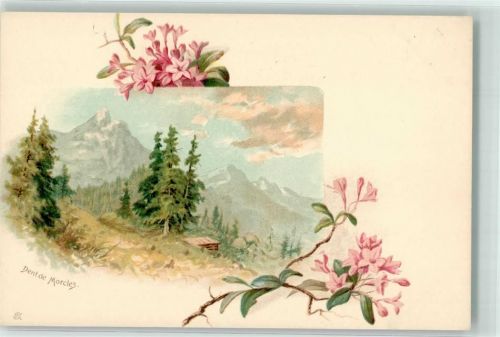 1920 Martigny Lithographie Dent de Morcles