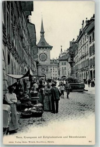 3000 Bern Berne - Kramgasse Zeitglockenturm Bärenbrunnen Marktszene