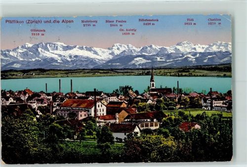 8330 Pfäffikon ZH 1916 Gebrauchsspuren und die Alpen