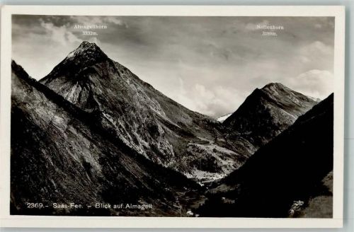 3906 Saas-Fee - Blick auf Almagell Almagellhorn Nollenhorn
