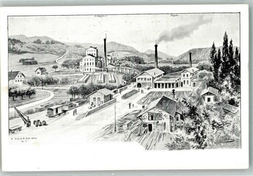 3270 Aarberg Künstlerkarte sign. Küne A. Zuckerfabrik Eisenbahn