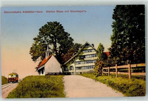 Stoss Altstätten 1917 - Zahnradbahn Stosskapelle Station