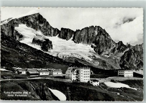 Furka 1942 Foto AK Hotel Furkablick Feldpost Gletsch