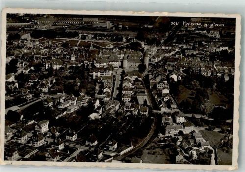 1400 Yverdon-les-Bains 1937 Gebrauchsspuren Fliegeraufnahme