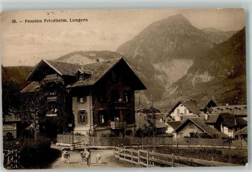 6078 Lungern 1908 Foto AK Pension Friedheim