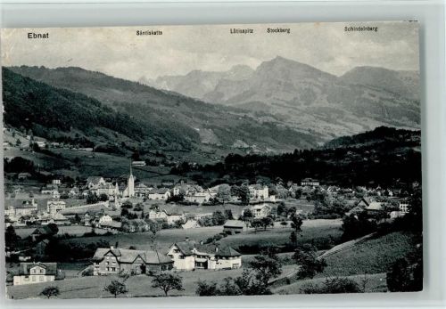 9642 Ebnat-Kappel - 1908 Ebnat mit Säntiskette Lütisspitz Stockberg Schindelnberg Ortsteil Ebnat