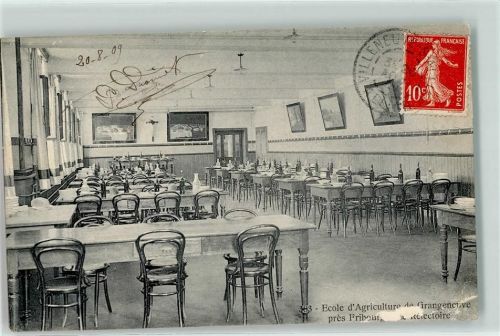 1725 Posieux Hauterive FR 1909 Gebrauchsspuren Ecole d`Agriculture de Grangeneuve pres Fribourg Speisesaal
