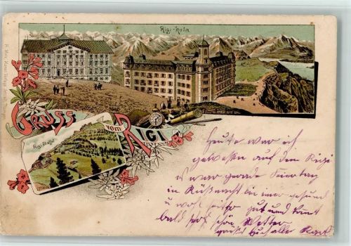 6410 Rigi Kulm Gebrauchsspuren Rige Staffel Litho Vorläufer 1895
