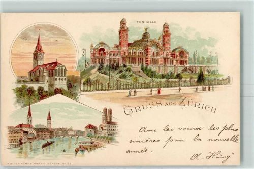 8000 Zürich Lithographie Tonhalle