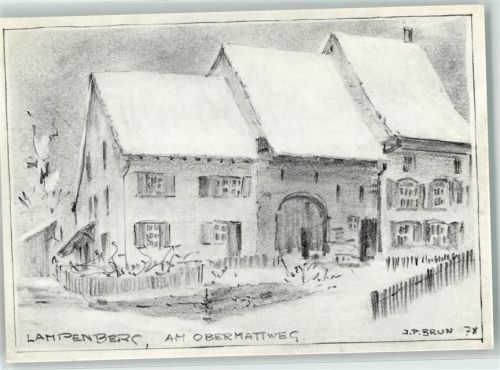 4432 Lampenberg Künstlerkarte Keine AK Repro Bauernhaus am Obermattweg sign. JP Brun