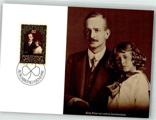 Alois Prinz v. u zu Ausgabetag 9.6.1981 Adel Liechtenstein Maximum AK