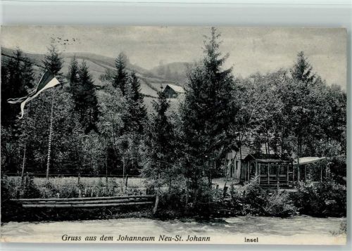 9652 Neu St. Johann 1911 - Gruss aus dem Johanneum Neu-St. Johann Insel