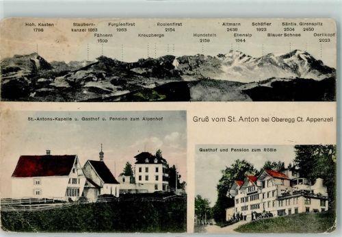 St Anton Oberegg Gebrauchsspuren St. Anton St. Antons-Kapelle und Gasthof Pension zum Alpenhof Gasthof Pension zum Rößle