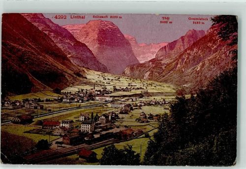 8783 Linthal Gebrauchsspuren Selbsanft Tödi Gemmistock Bahnhof Eisenbahn