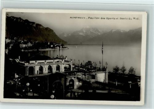 1820 Montreux - Pavillon des Sports et Dents du Midi Segelboot