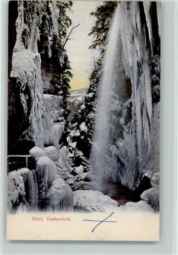 2500 Biel/Bienne 1907 - Taubenloch Wasserfall gefroren Winter