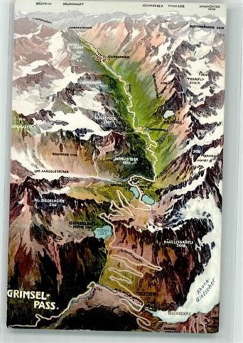 Grimsel - Landkarte Pass Rhonegletscher