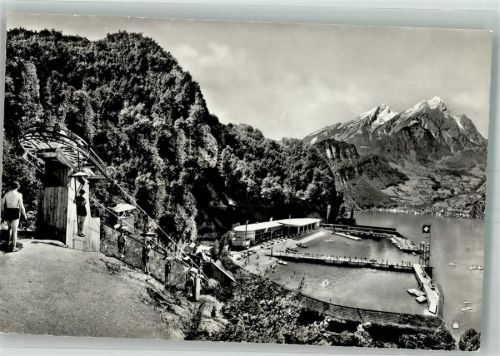 6363 Fürigen 1962 Foto AK Schwimmbad Seilbahn Sportplatz