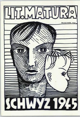 6430 Schwyz Künstlerkarte Matura , sign. Bruggisser