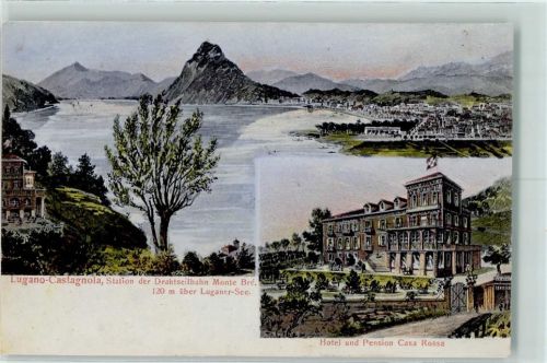 6906 Castagnola-Cassarate 1912 Gebrauchsspuren Hotel Pension Casa Rosa