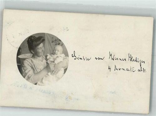 2500 Biel/Bienne 1910 Privatfoto AK Frau mit Kind Werner Hediger Ort lt. Stempel