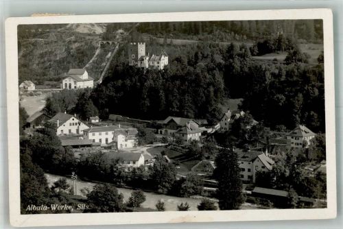 7411 Sils im Domleschg 1927 Foto AK Eisenbahn Albula-Werke Burg